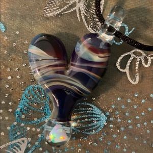 Opal Colorful Glass Heart